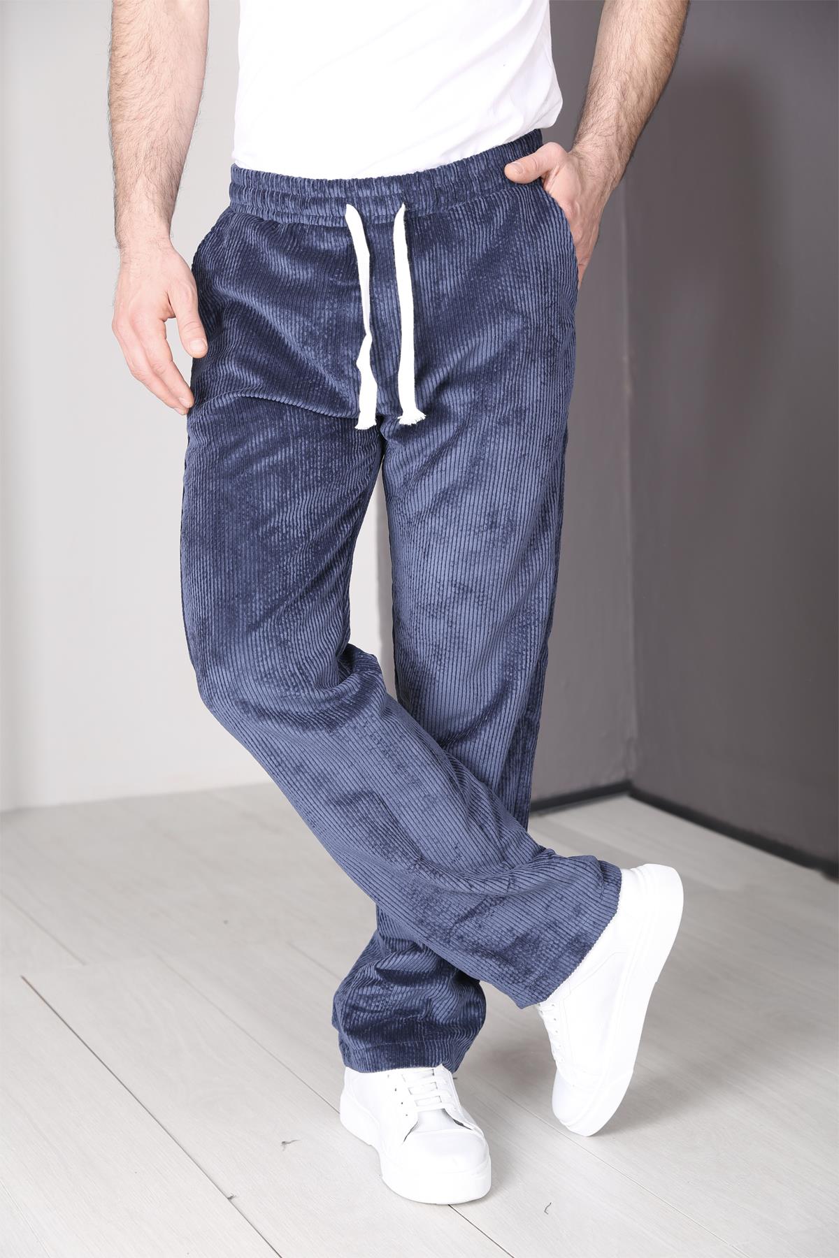 Kadife Baggy Bol Paça Pantolon