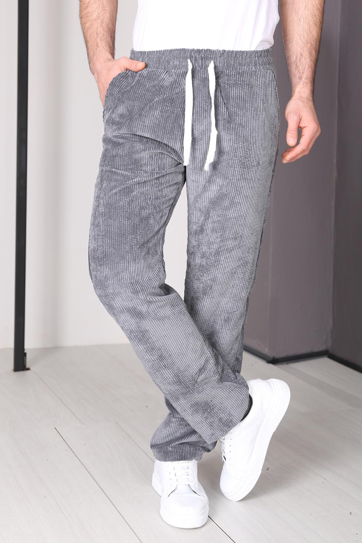 Kadife Baggy Bol Paça Pantolon