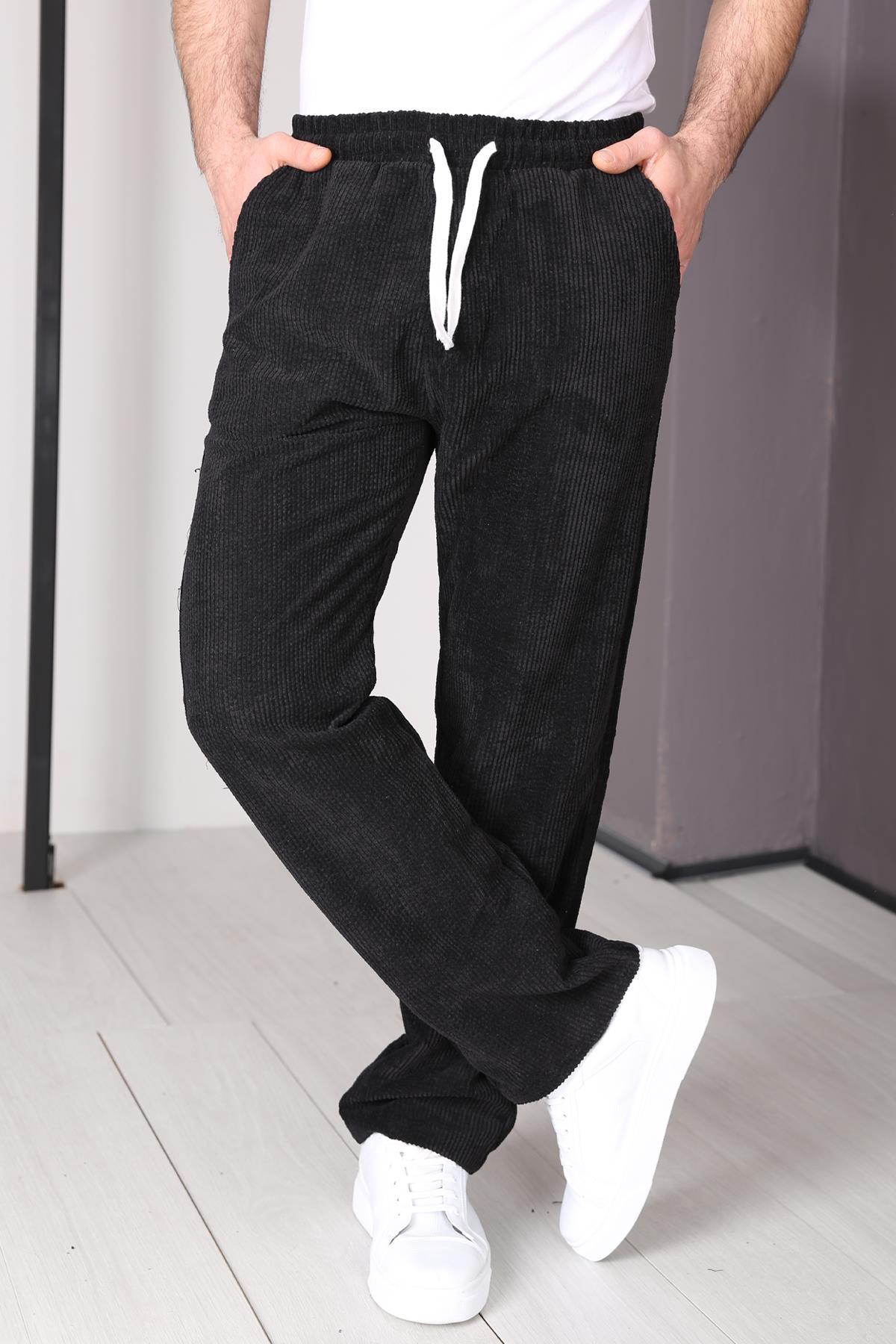 Kadife Baggy Bol Paça Pantolon
