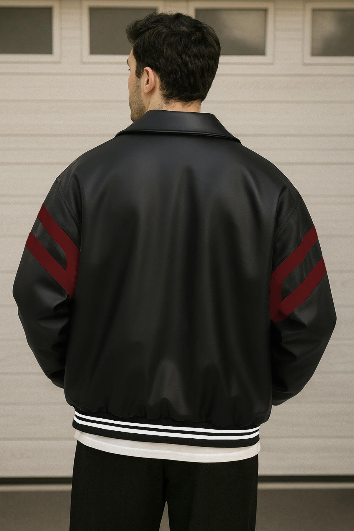 Oversize Rahat Kalıp Deri Ceket