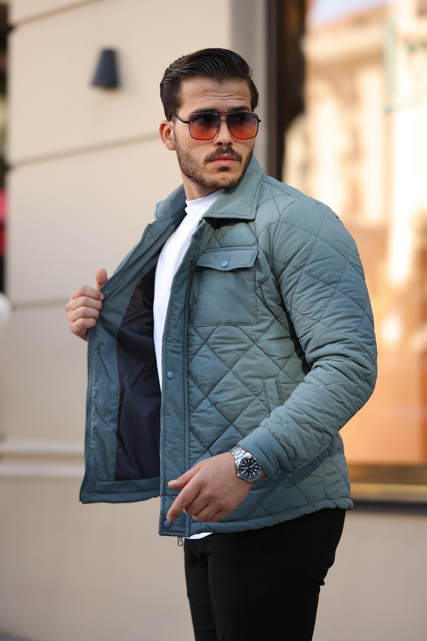 Su Geçirmez Erkek Şişme Mont