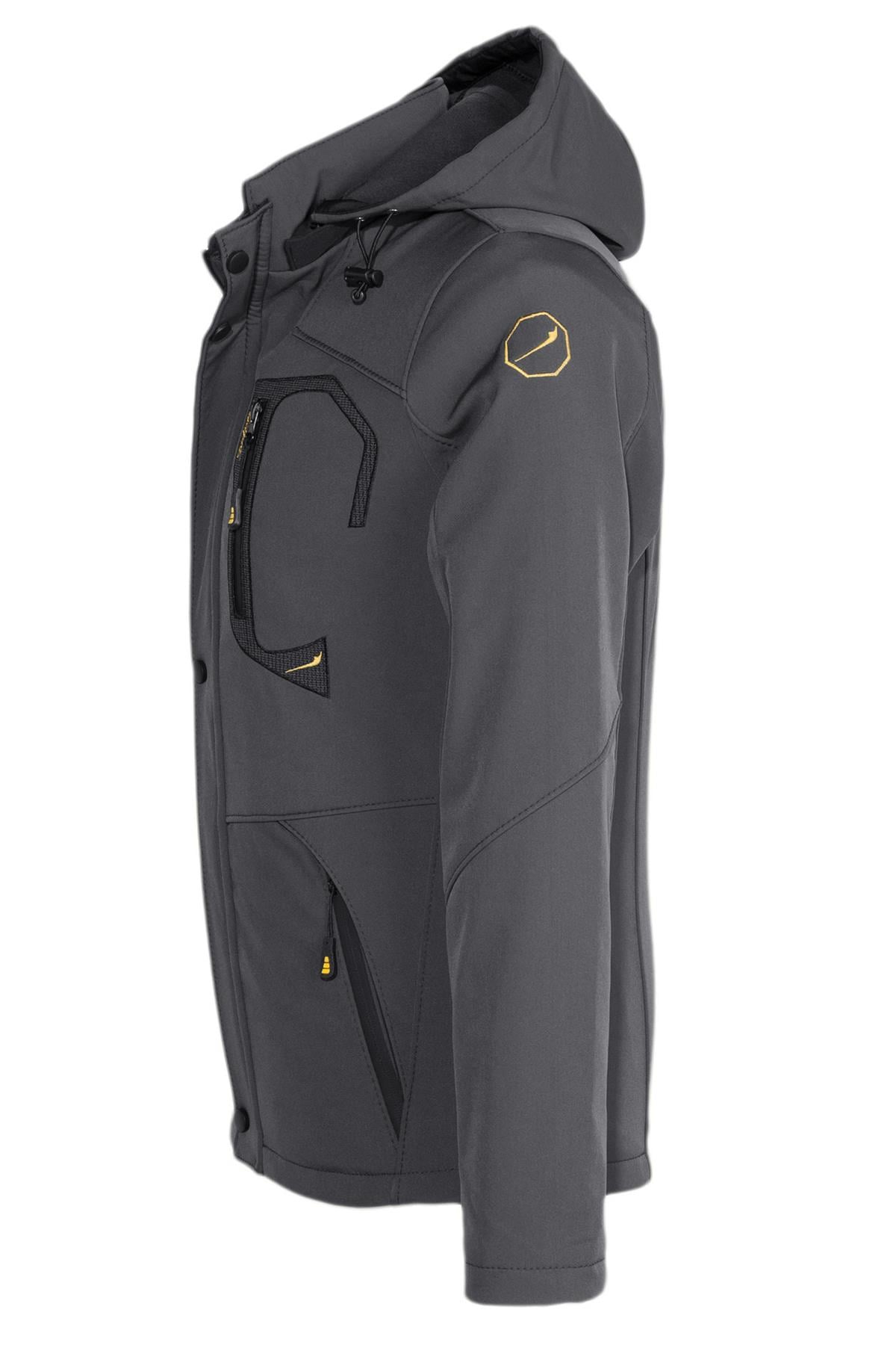 Su ve Rüzgar Geçirmez Kürklü Softshell Erkek Mont