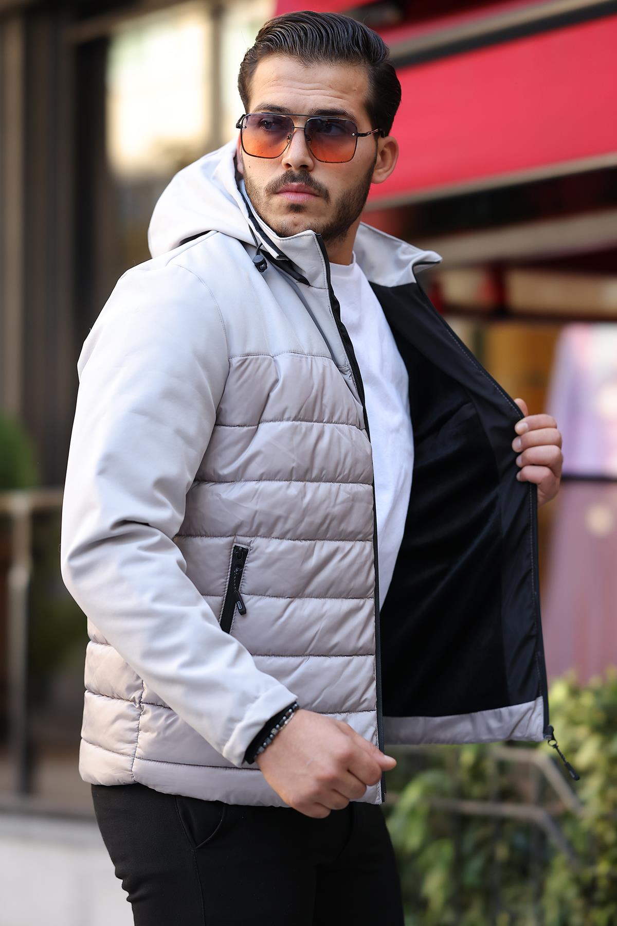 Su ve Rüzgar Geçirmez Softshell Erkek Şişme Mont