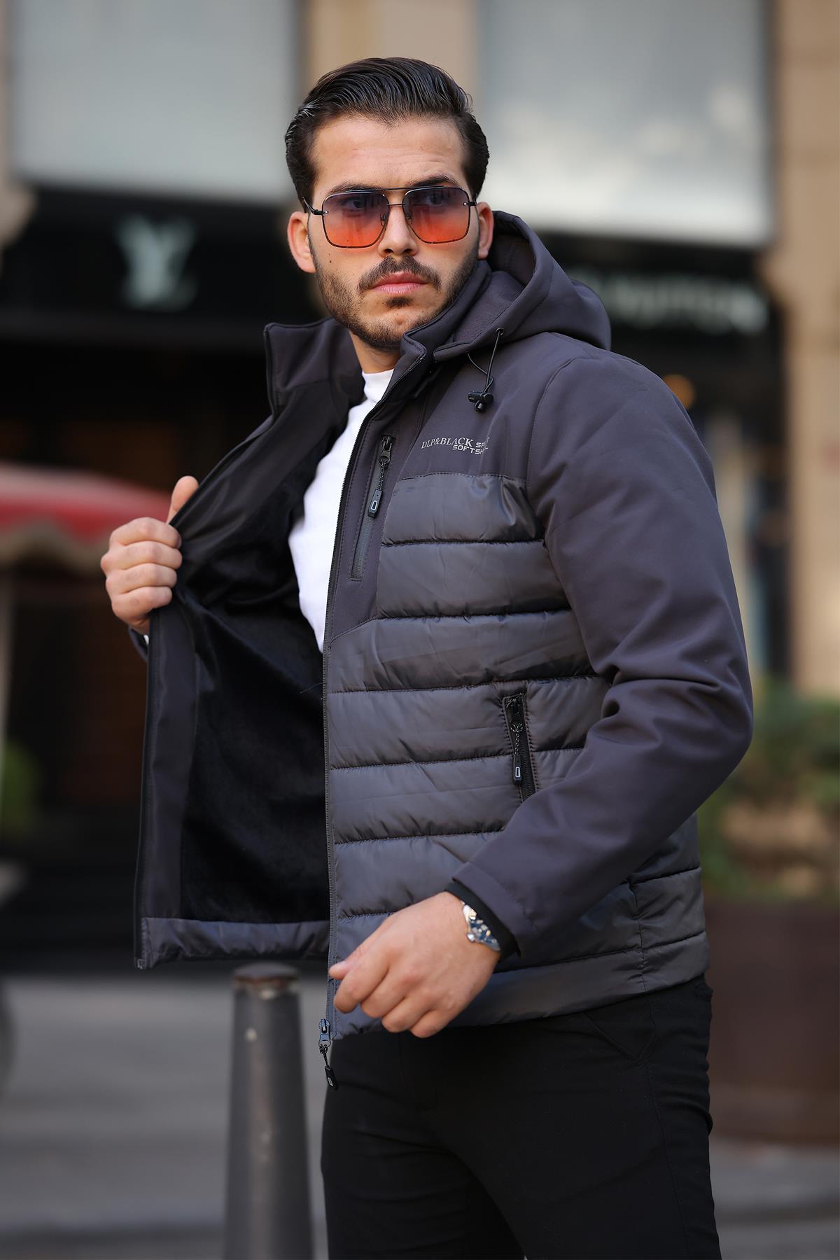 Su ve Rüzgar Geçirmez Softshell Erkek Şişme Mont