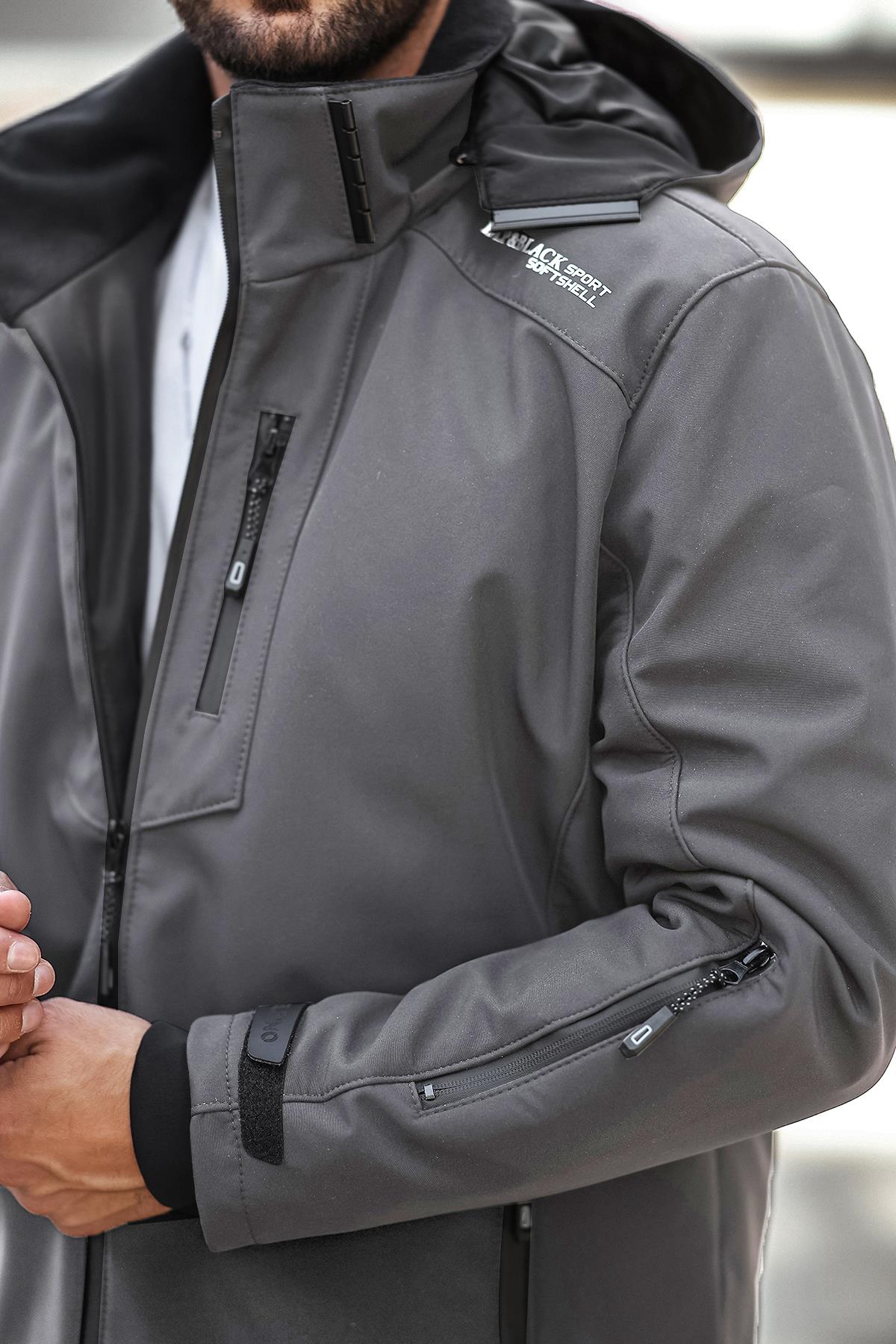 Su ve Rüzgar Geçirmez Termal Softshell Erkek Mont