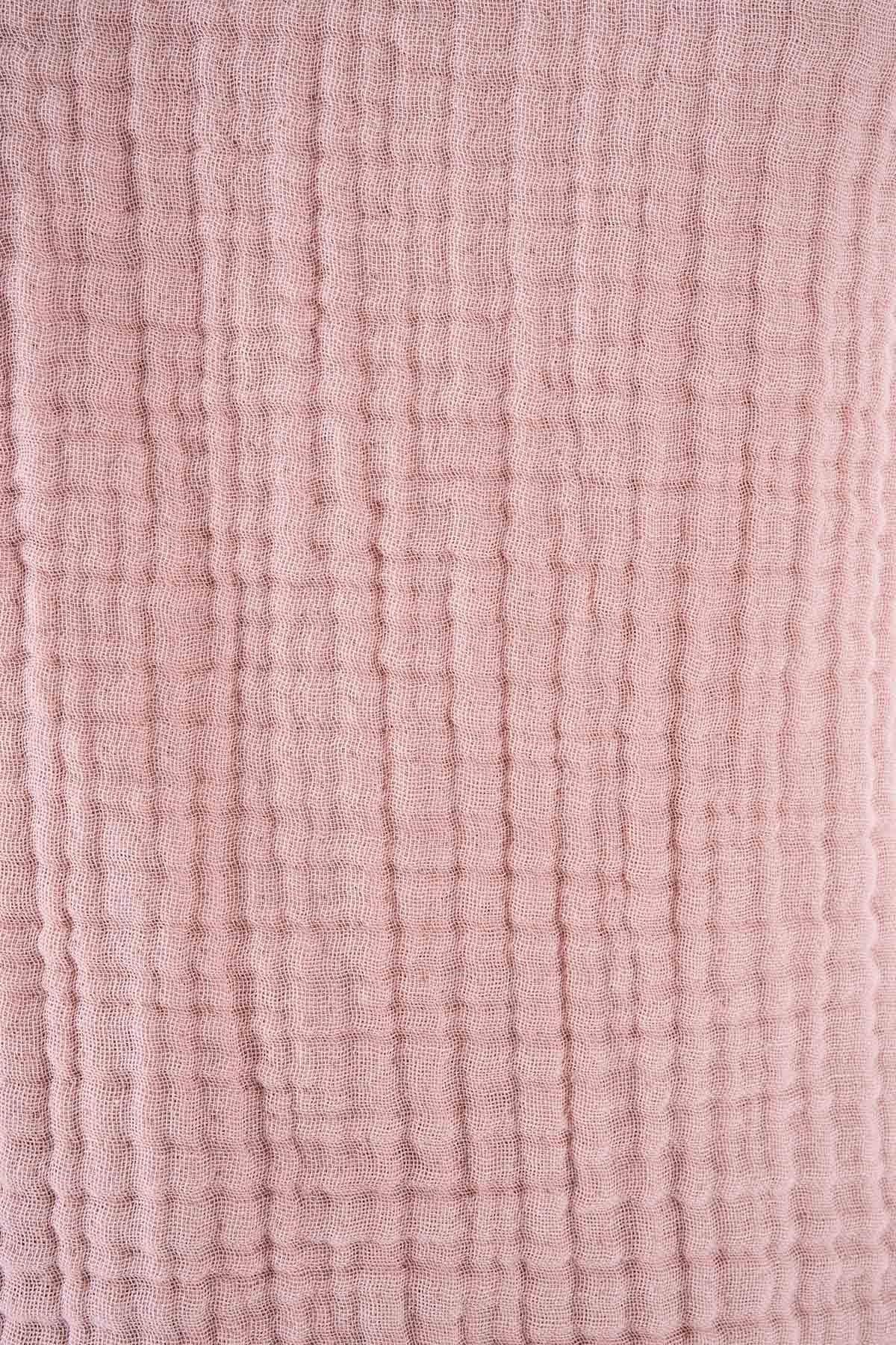 Brode Tek Kol Müslin Bluz Pembe