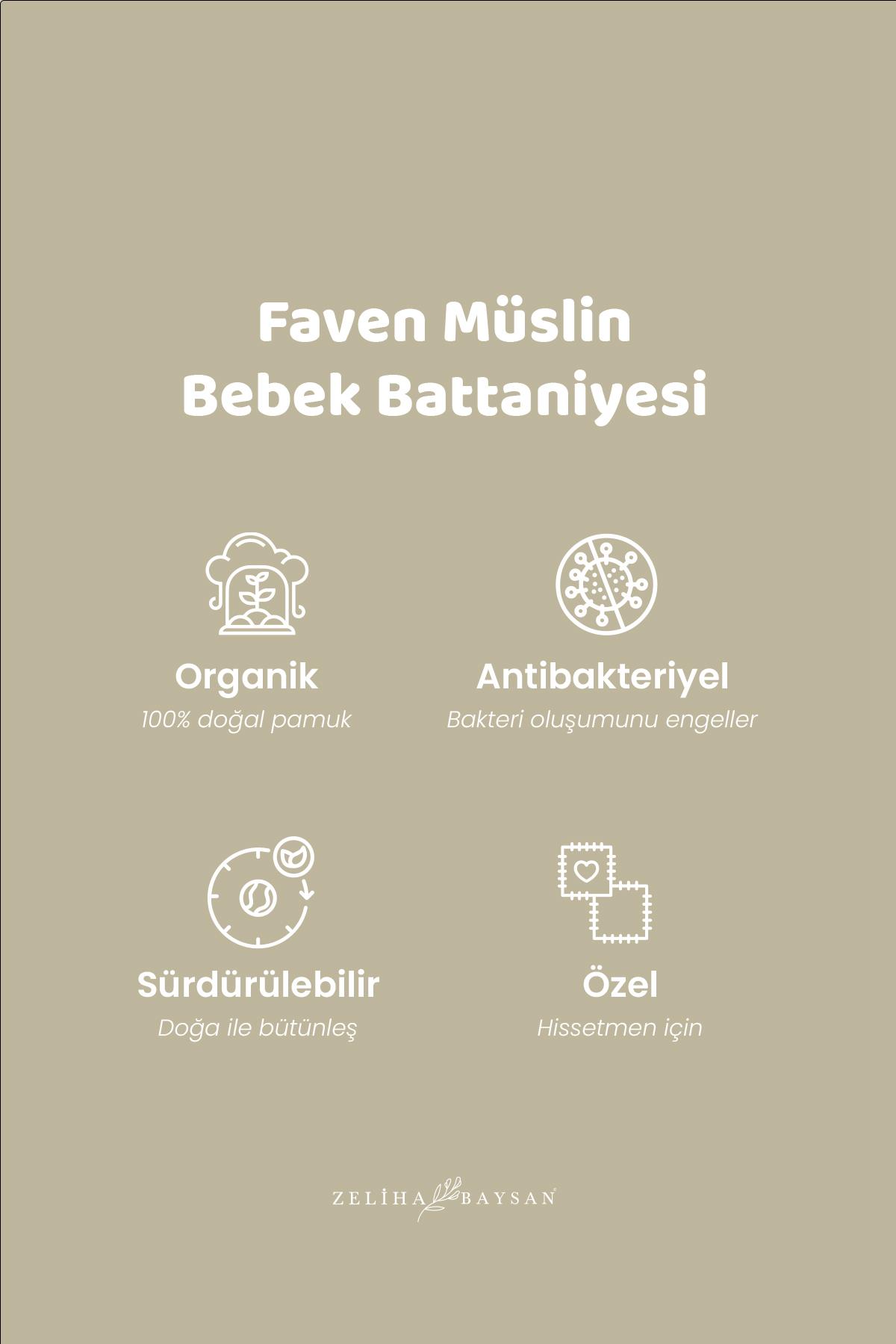 Faven Müslin Bebek Battaniyesi Bej