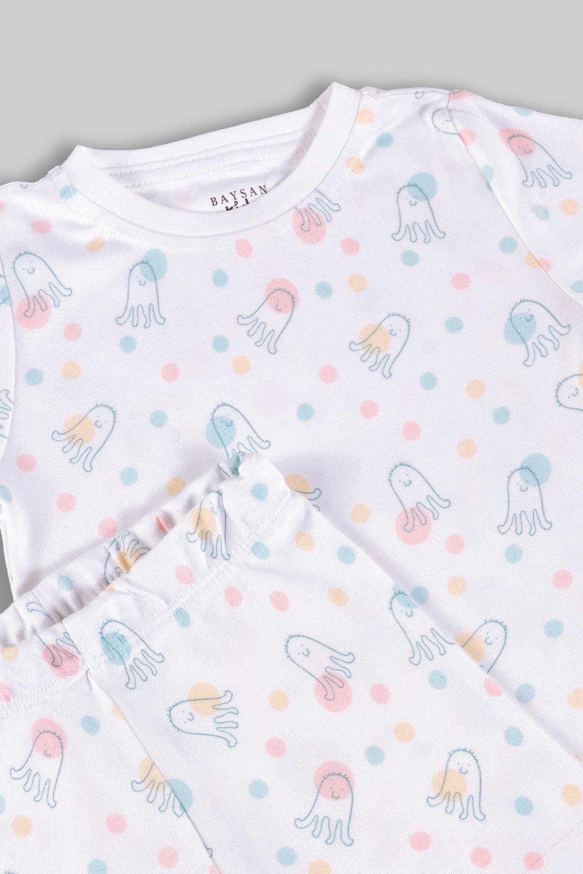 Jellyfish Baskılı Bambu Bebek & Çocuk Kısa Alt-Üst Takım