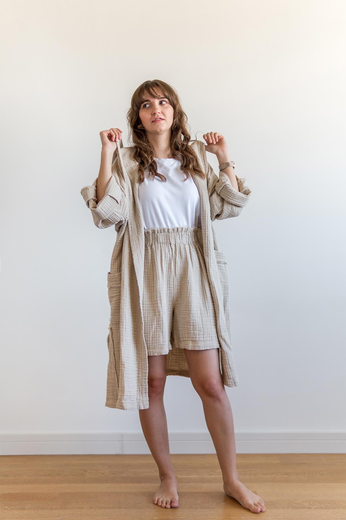 Lambert Müslin Kaftan Bej