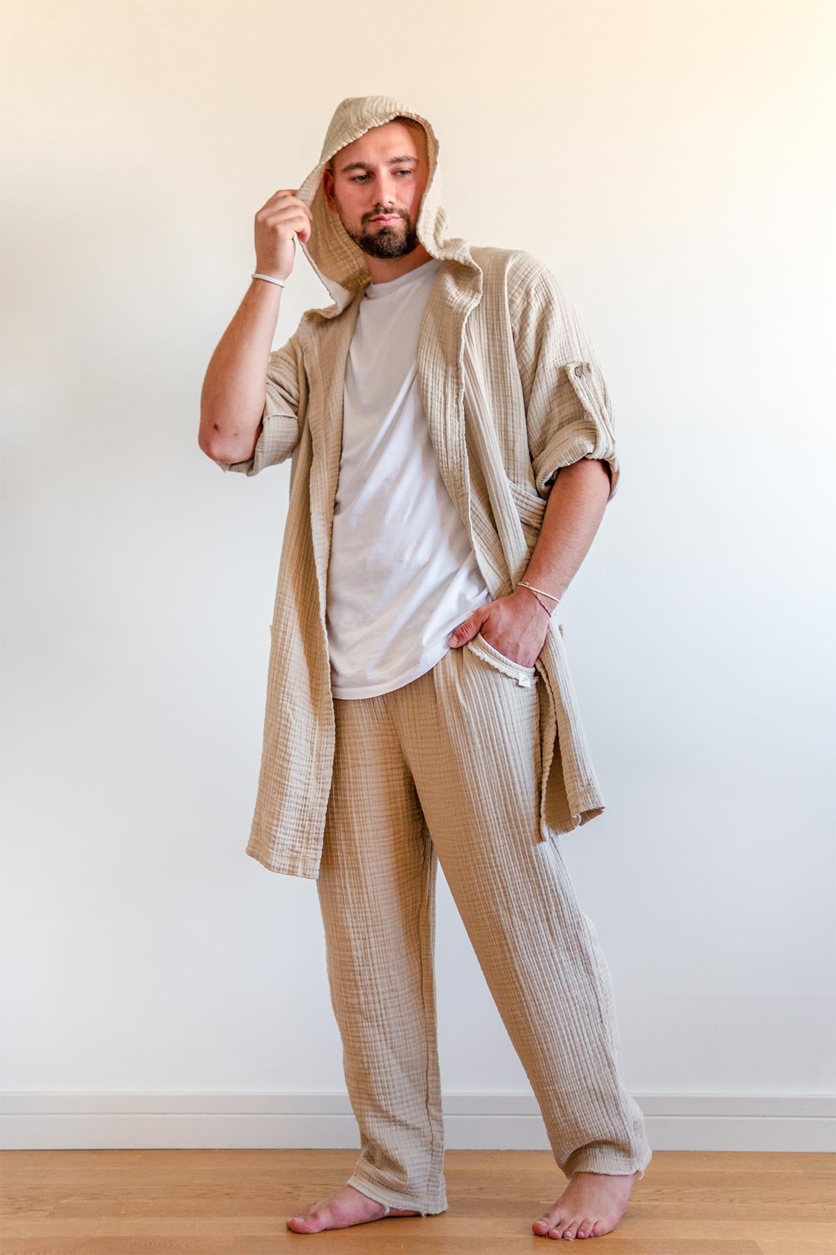 Lambert Müslin Kaftan Bej