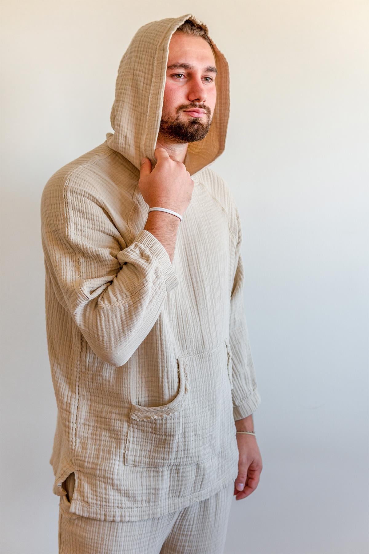 Lambert Müslin Kapüşonlu Sweat Bej