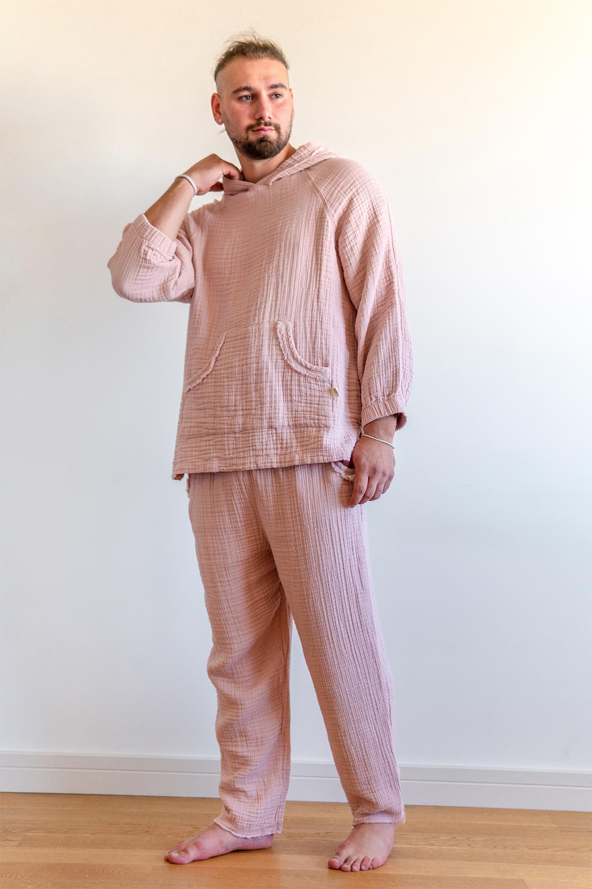 Lambert Müslin Kapüşonlu Sweat Pembe
