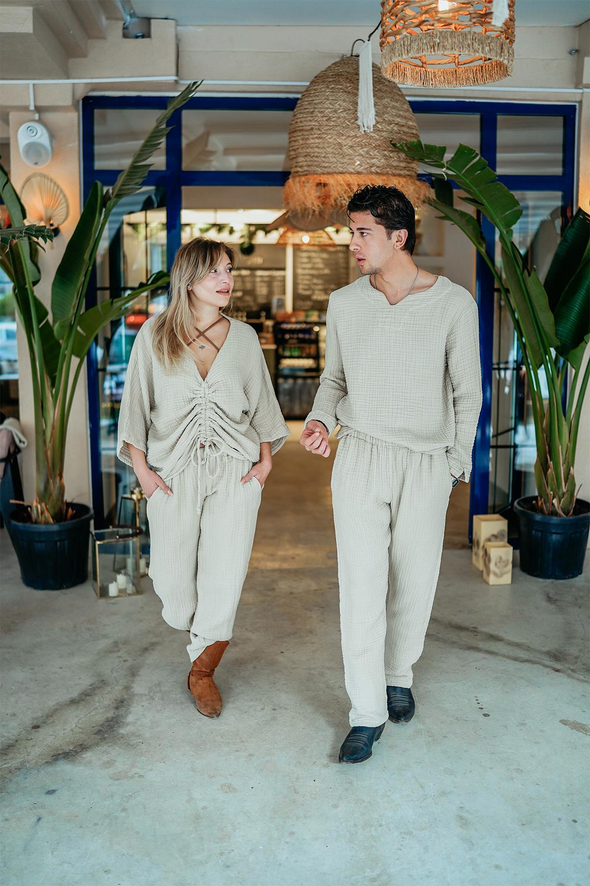 Luken Müslin Unisex Takım Bej
