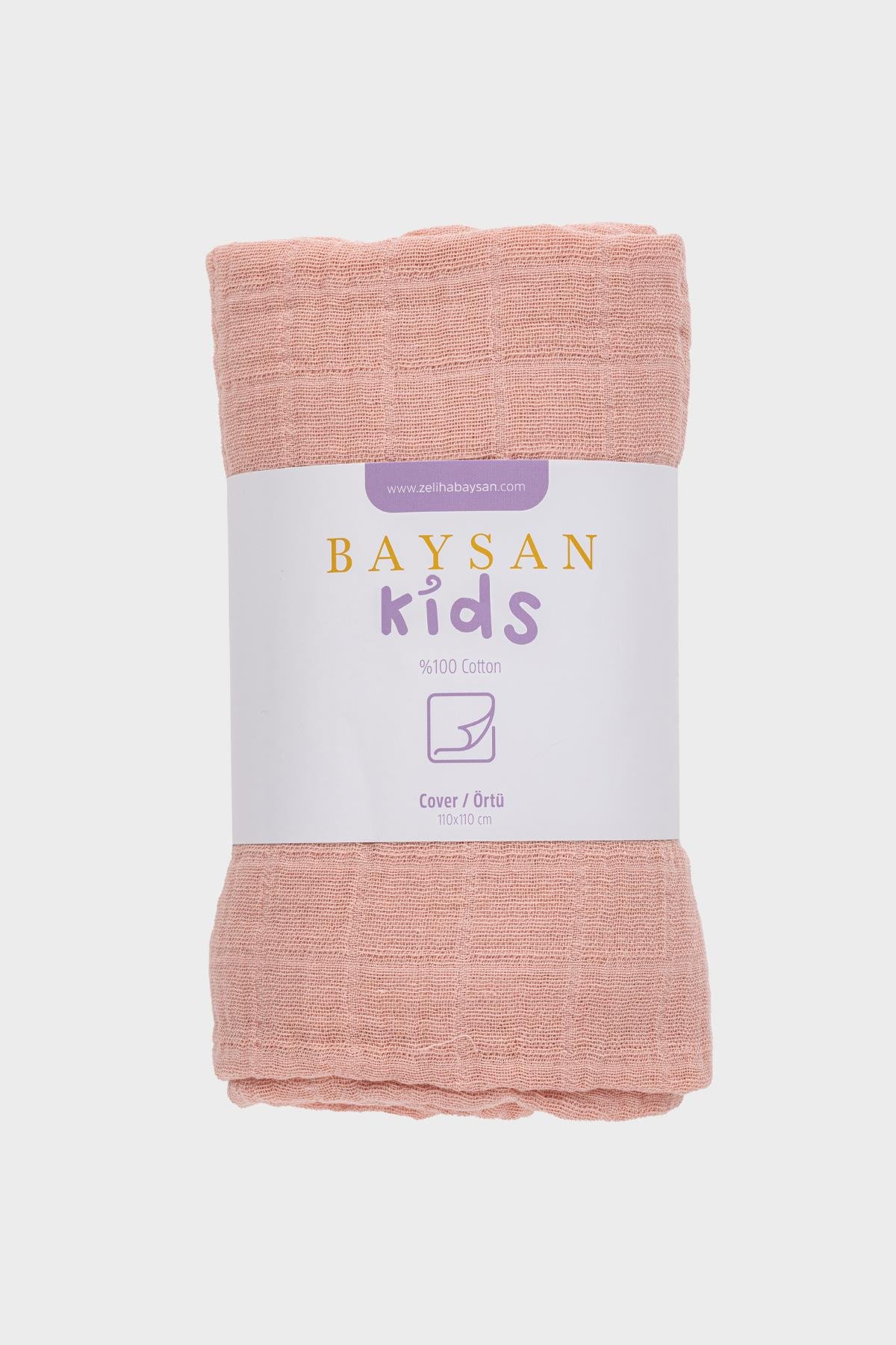 Plain Müslin Örtü & Bebek Battaniyesi Somon 70x70 cm