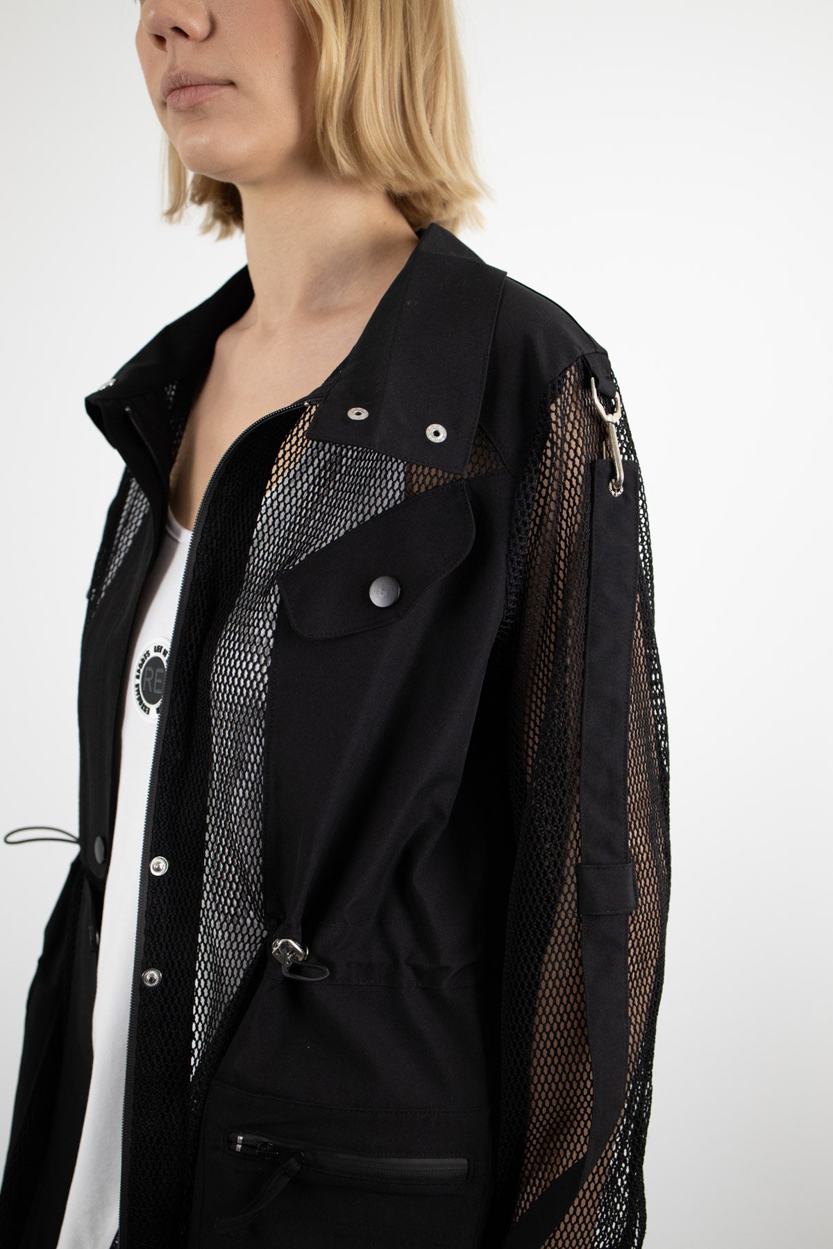 File Detaylı Beli Büzgülü Ceket