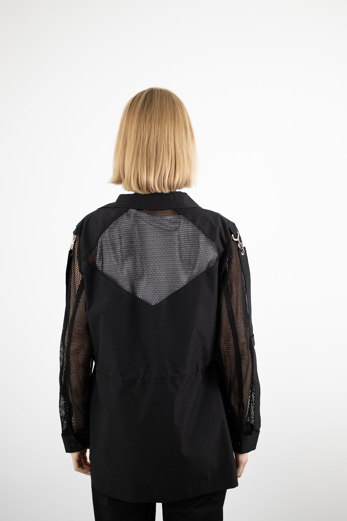 File Detaylı Beli Büzgülü Ceket