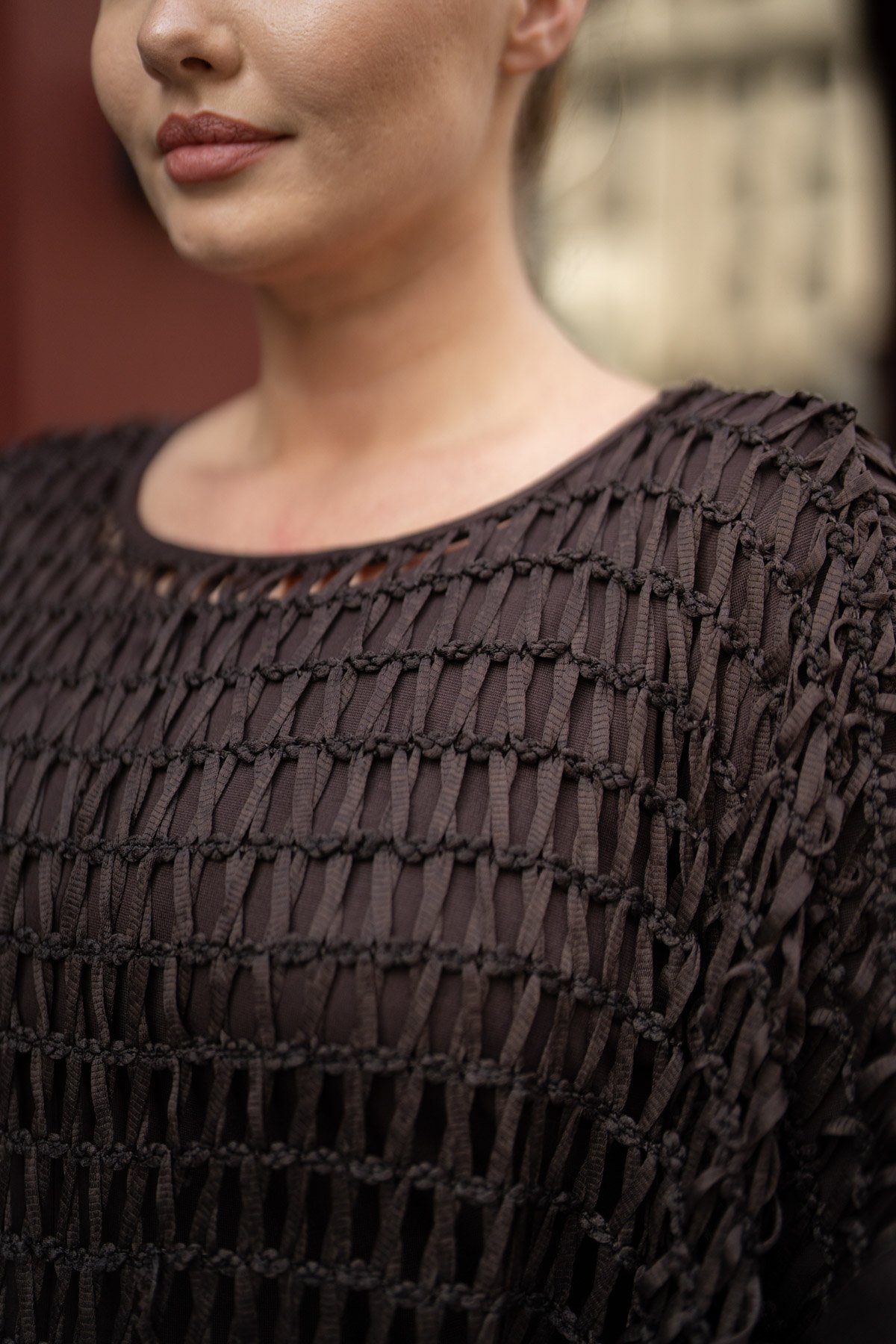 File Detaylı Uzun ElbisE Takım