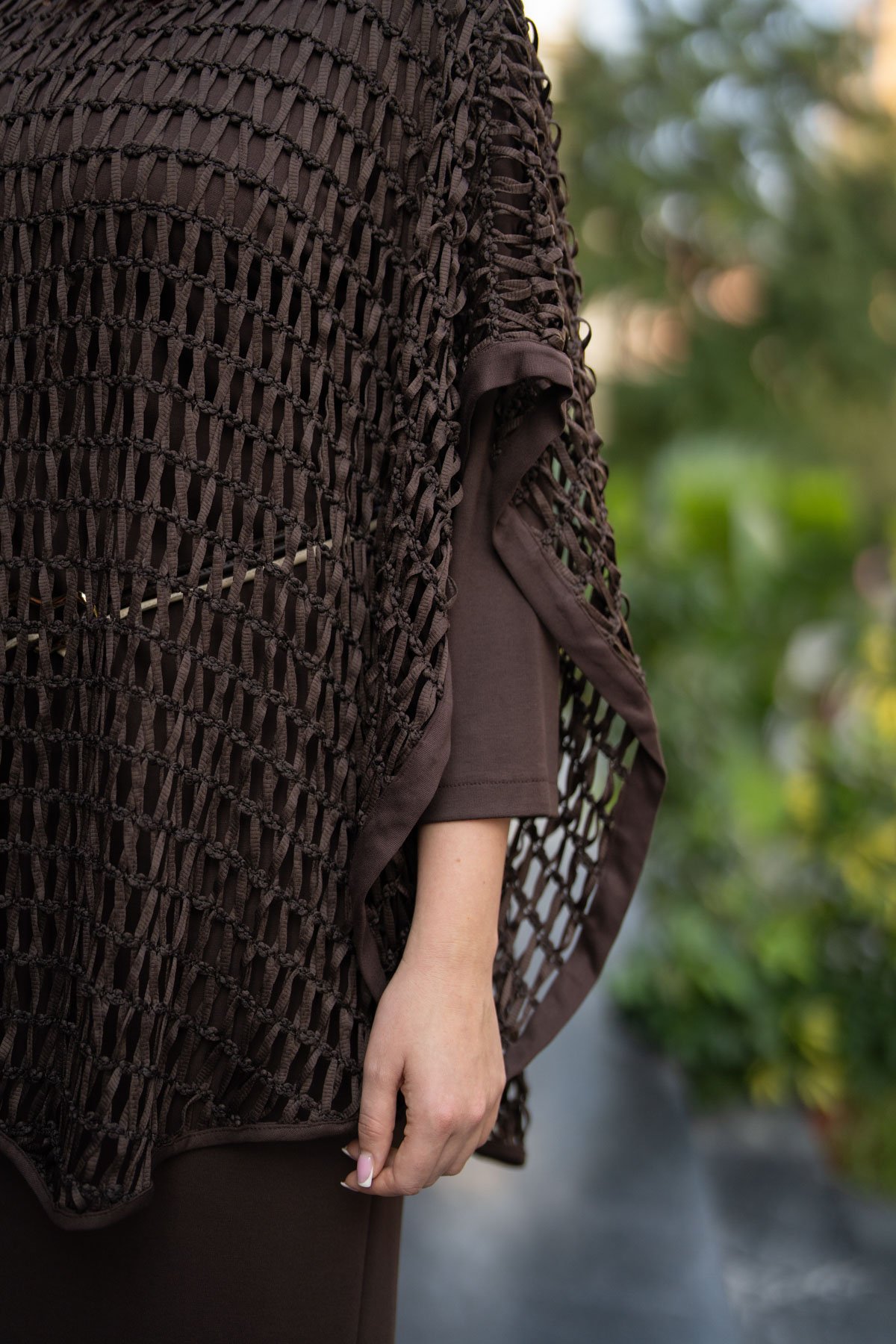 File Detaylı Uzun ElbisE Takım