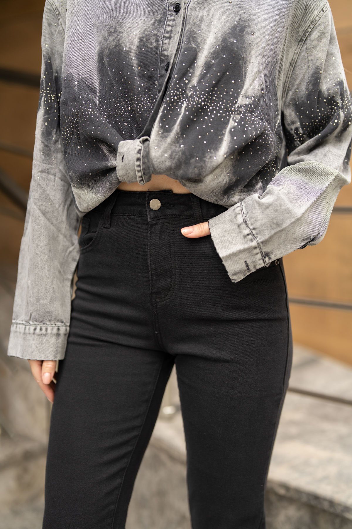 Geniş Kesim  Likralı Jeans Pantolon