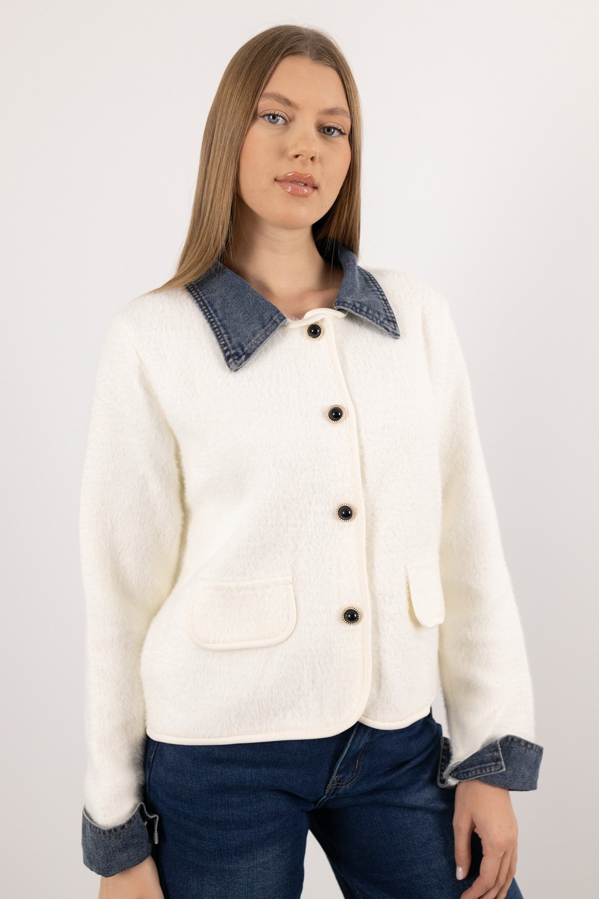 Jean Parça Detay Ceket