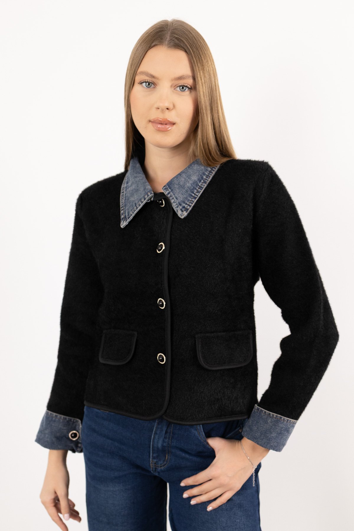 Jean Parça Detay Ceket