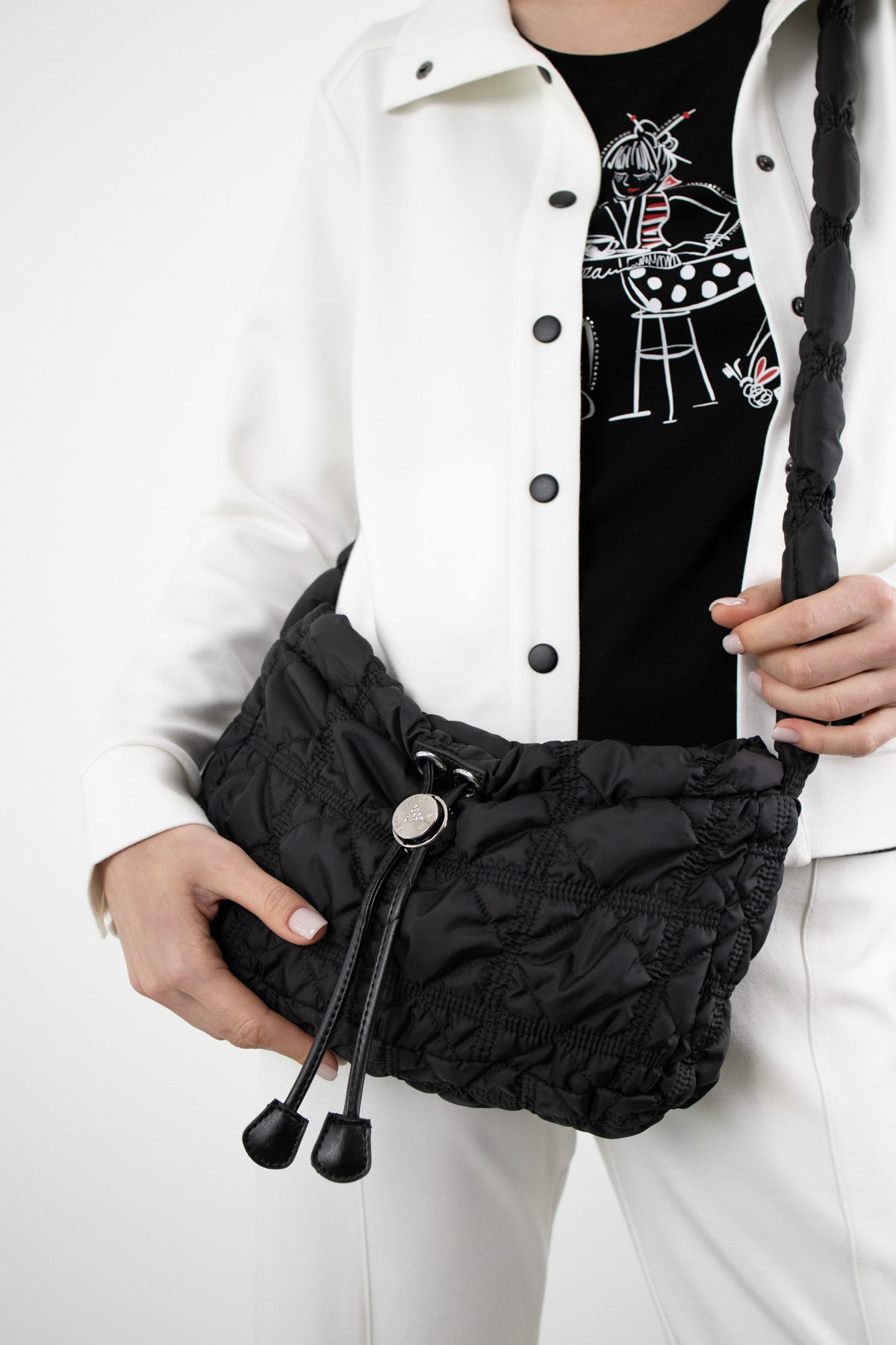 Kare Desenli Omuz Çantası