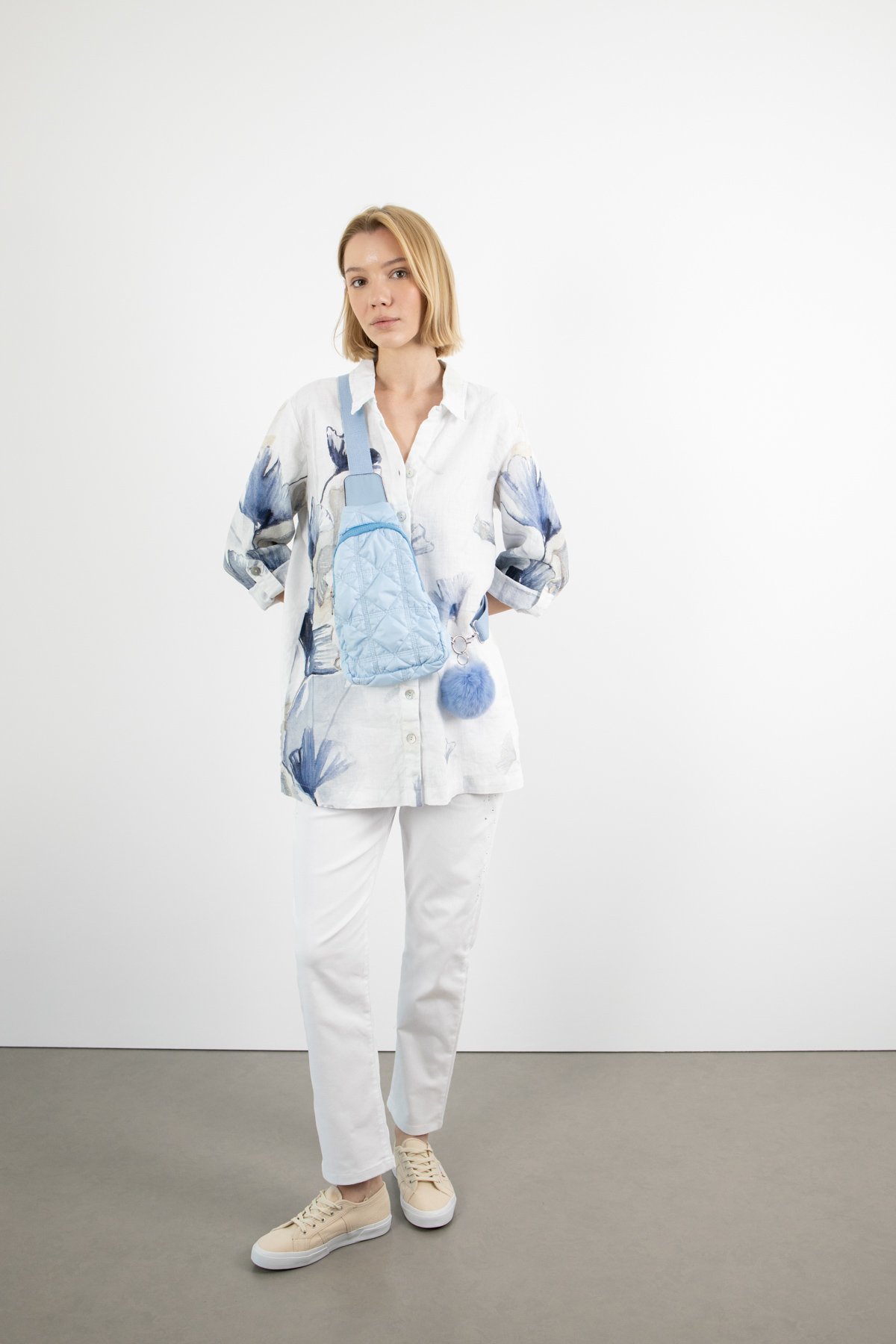 Kare Desenli Tek Kol Çapraz Çanta