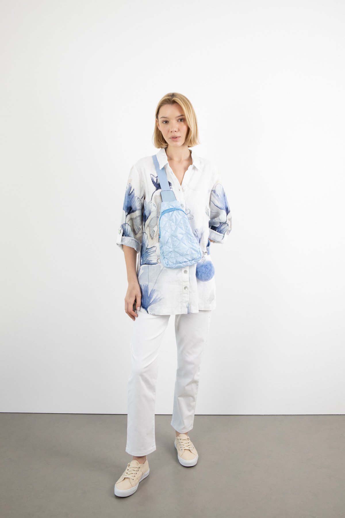 Kare Desenli Tek Kol Çapraz Çanta