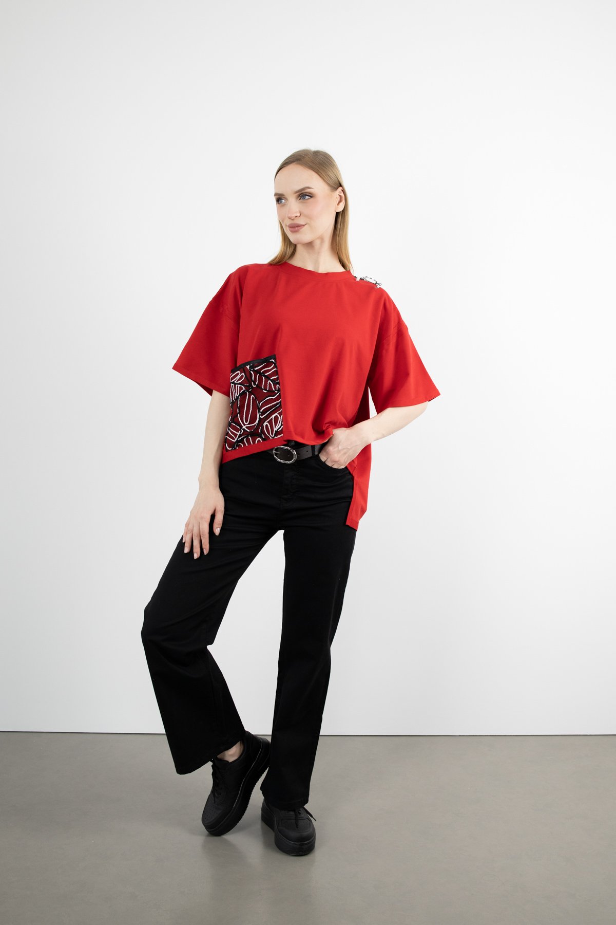 Kemerli Boru Paça Pantolon