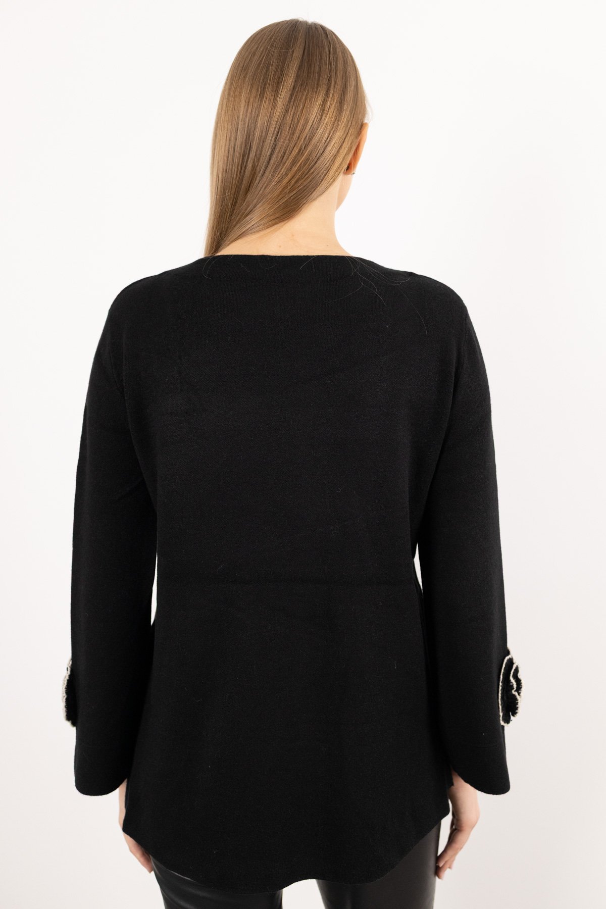 Kol Gül Desen Detaylı Triko