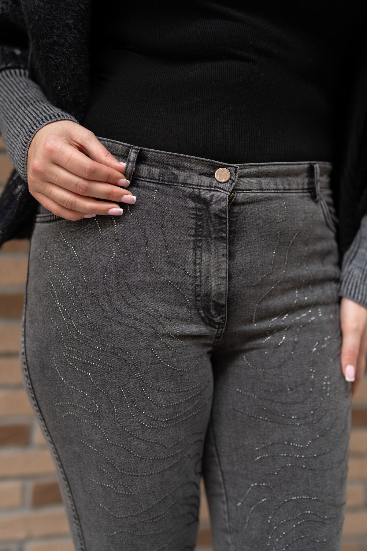 Önü Taşlı Pantolon