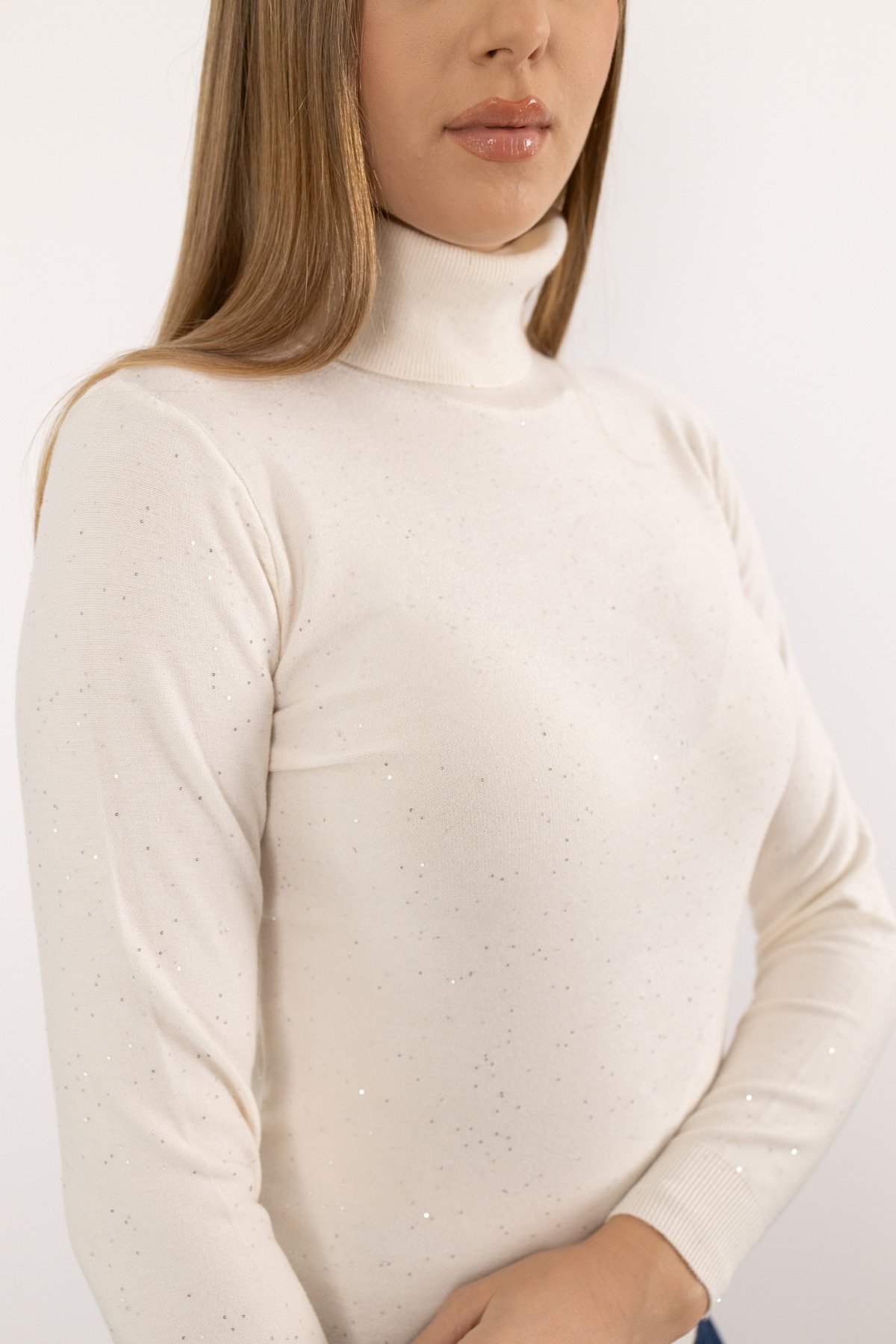 Pul Payet Desen Balıkçı Yaka Triko