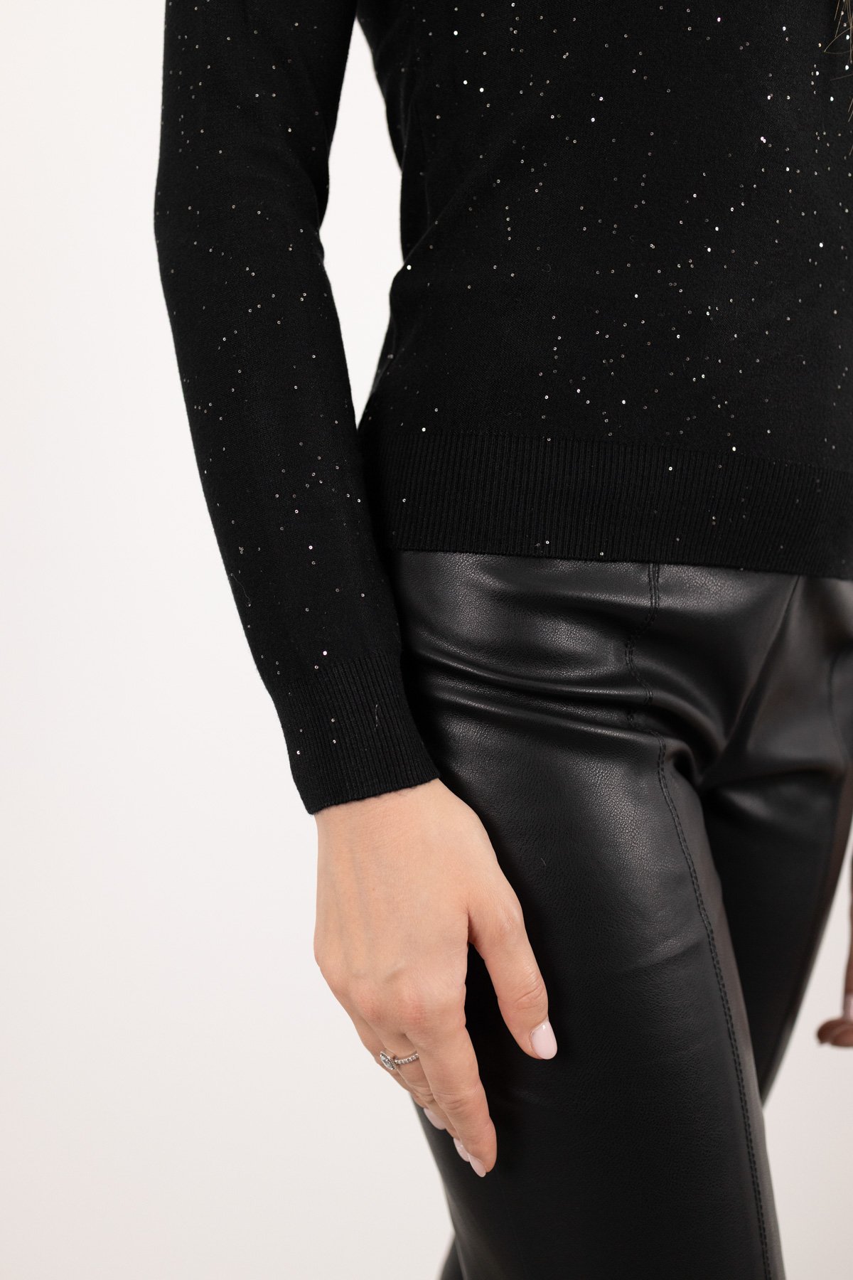 Pul Payet Desen Balıkçı Yaka Triko