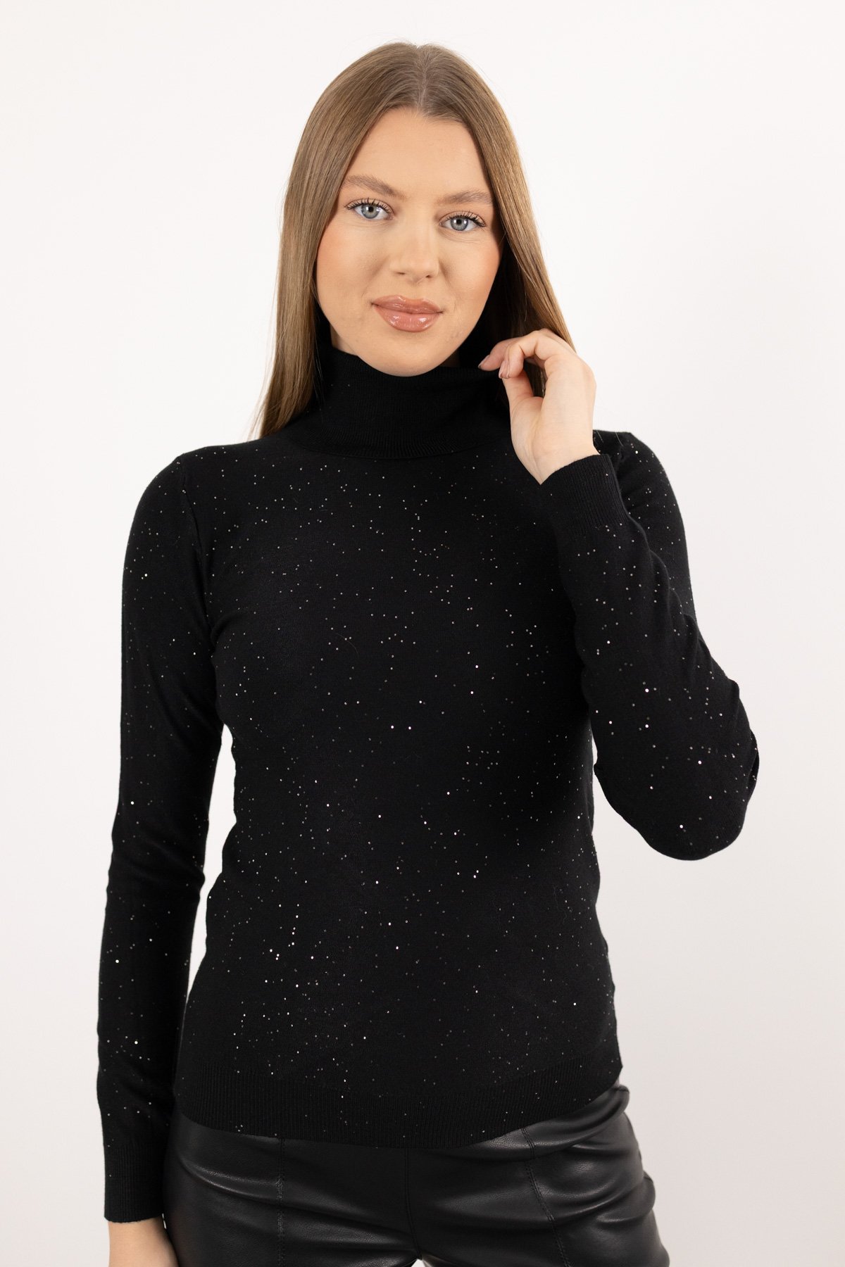 Pul Payet Desen Balıkçı Yaka Triko