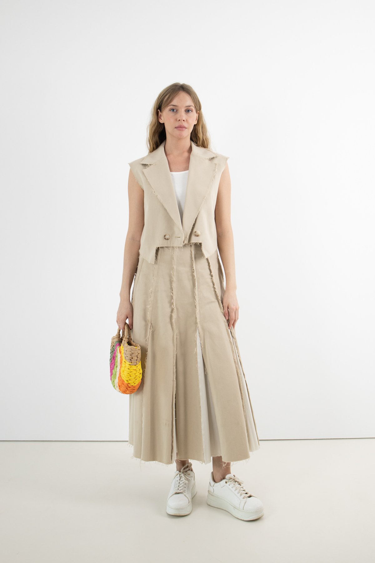 Saçaklı Fileli Etek