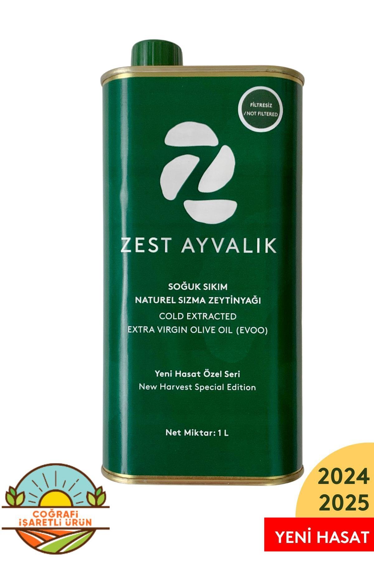 ZEST AYVALIK Cold Extracted Extra Virgin Olive Oil (EVOO) Tin Can 1 L