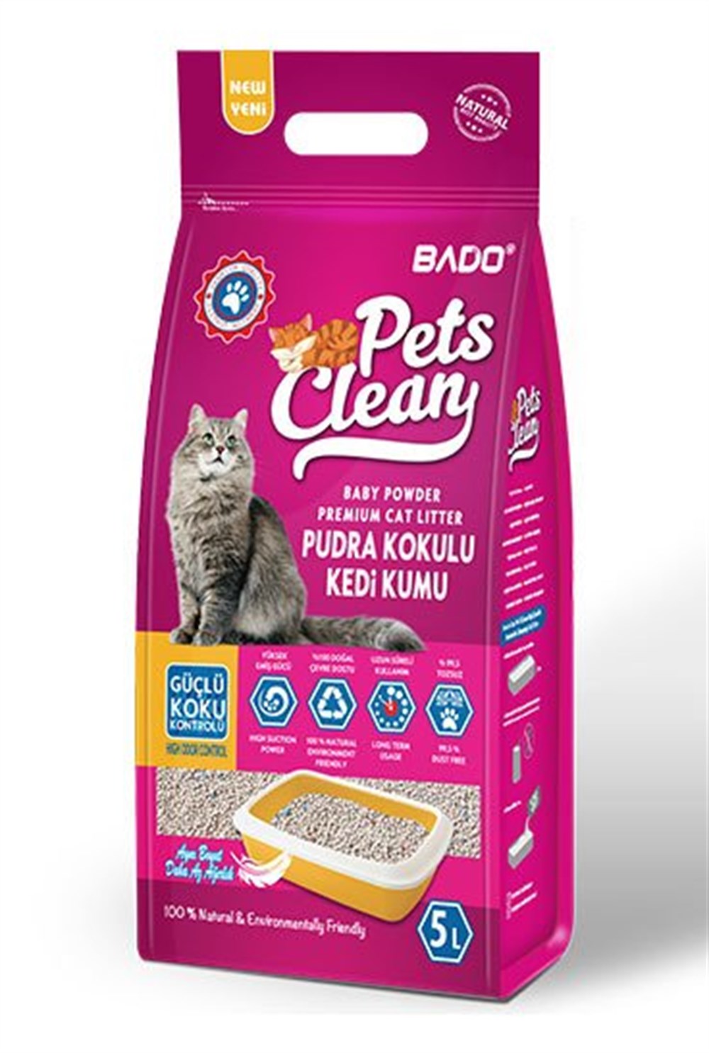 BADO PUDRA KOKULU KEDİ KUMU 5 KG