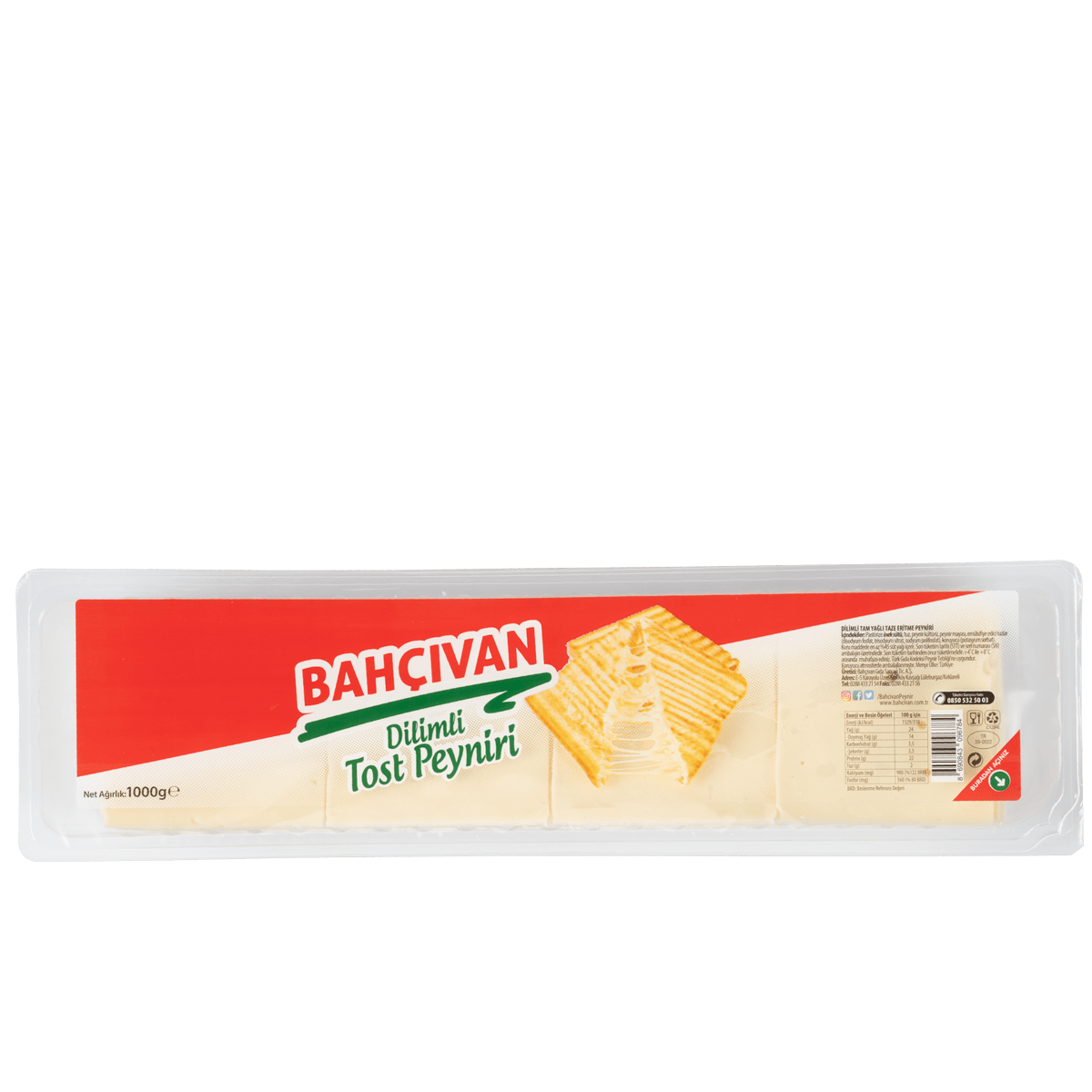 BAHÇIVAN DİLİMLİ TOST PEYNİRİ 1000 GR 