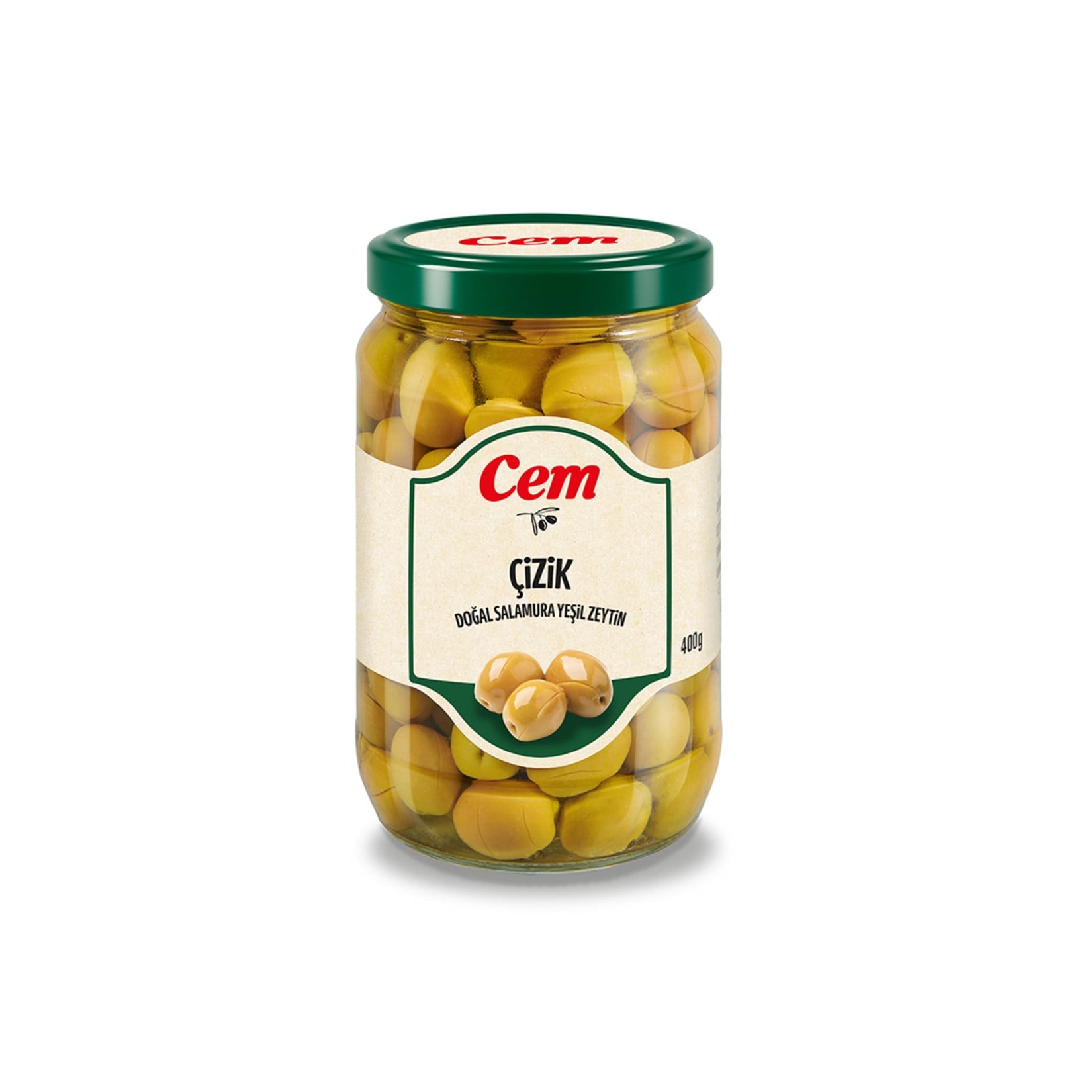 CEM YEŞİL ZEYTİN 400 GR DOĞAL ÇİZİK 261-290 