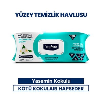 DEEPFRESH YÜZEY TEMİZLEME HAVLUSU 100 LÜ YASEMİN