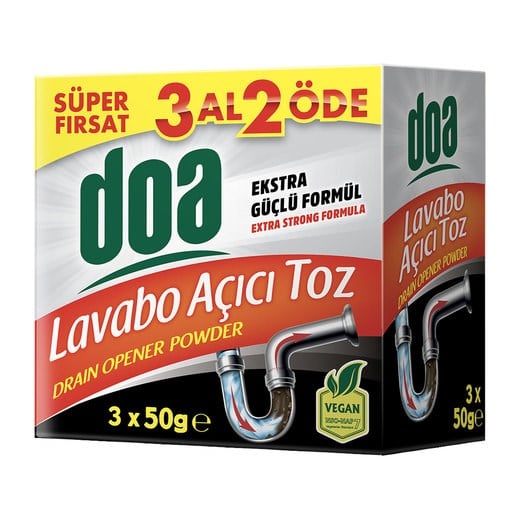 DOA TOZ LAVABO AÇICI 3X50 GR