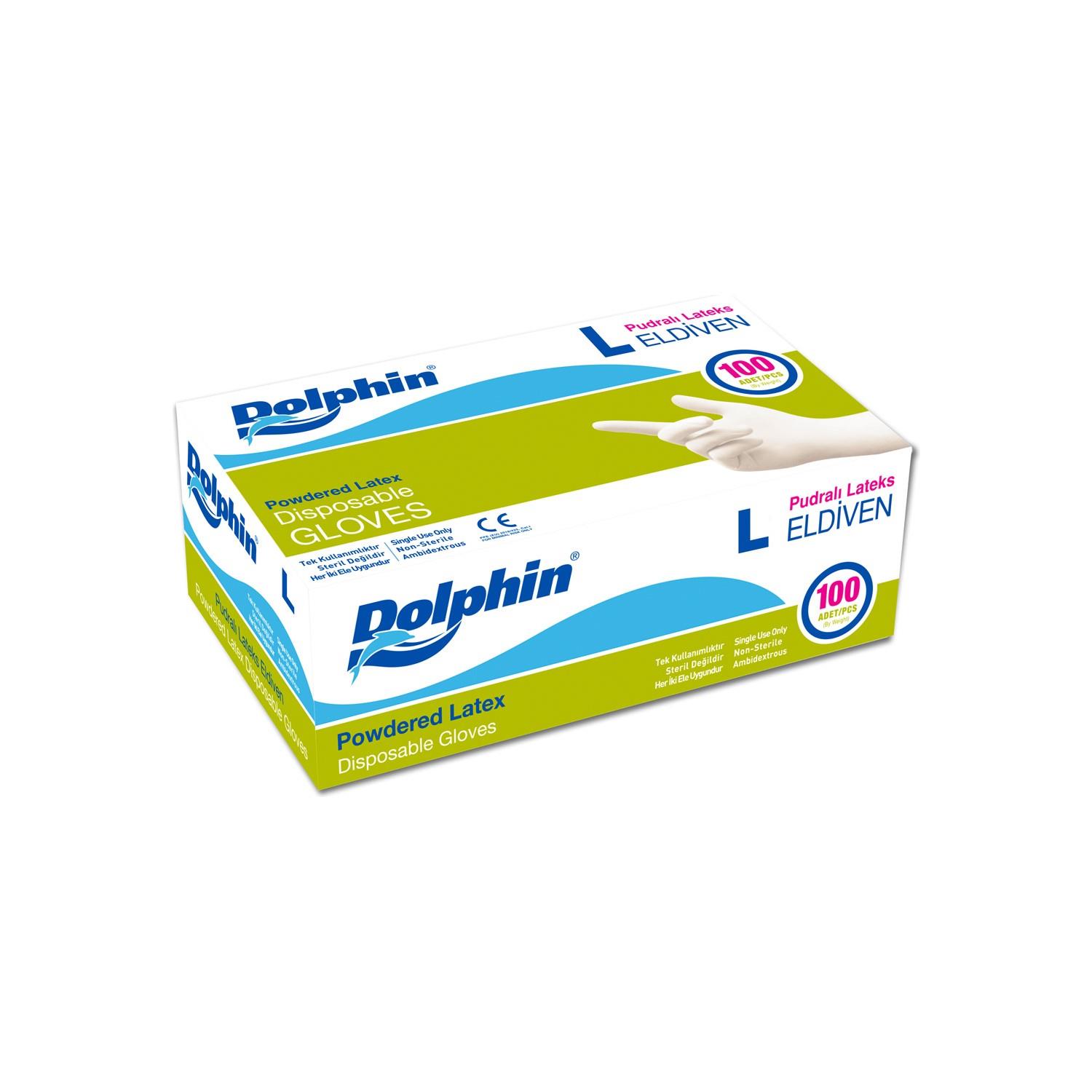 DOLPHİN PUDRALI ELDİVEN BYZ L 100 LÜ