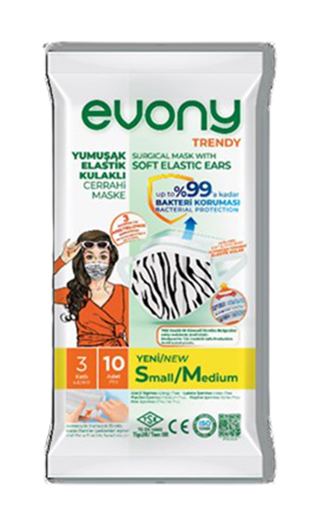 EVONY CERRAHİ MASKE TRENDY 10LÜ