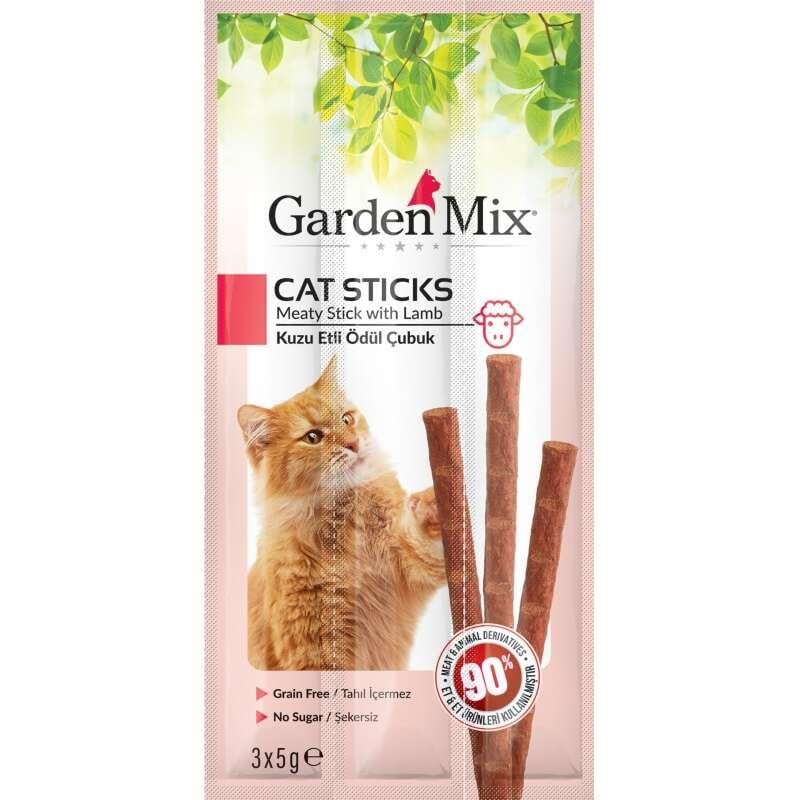 GARDEN MIX KUZU ETLİ KEDİ STİCK ÖDÜL 3X5 GR 50 Lİ