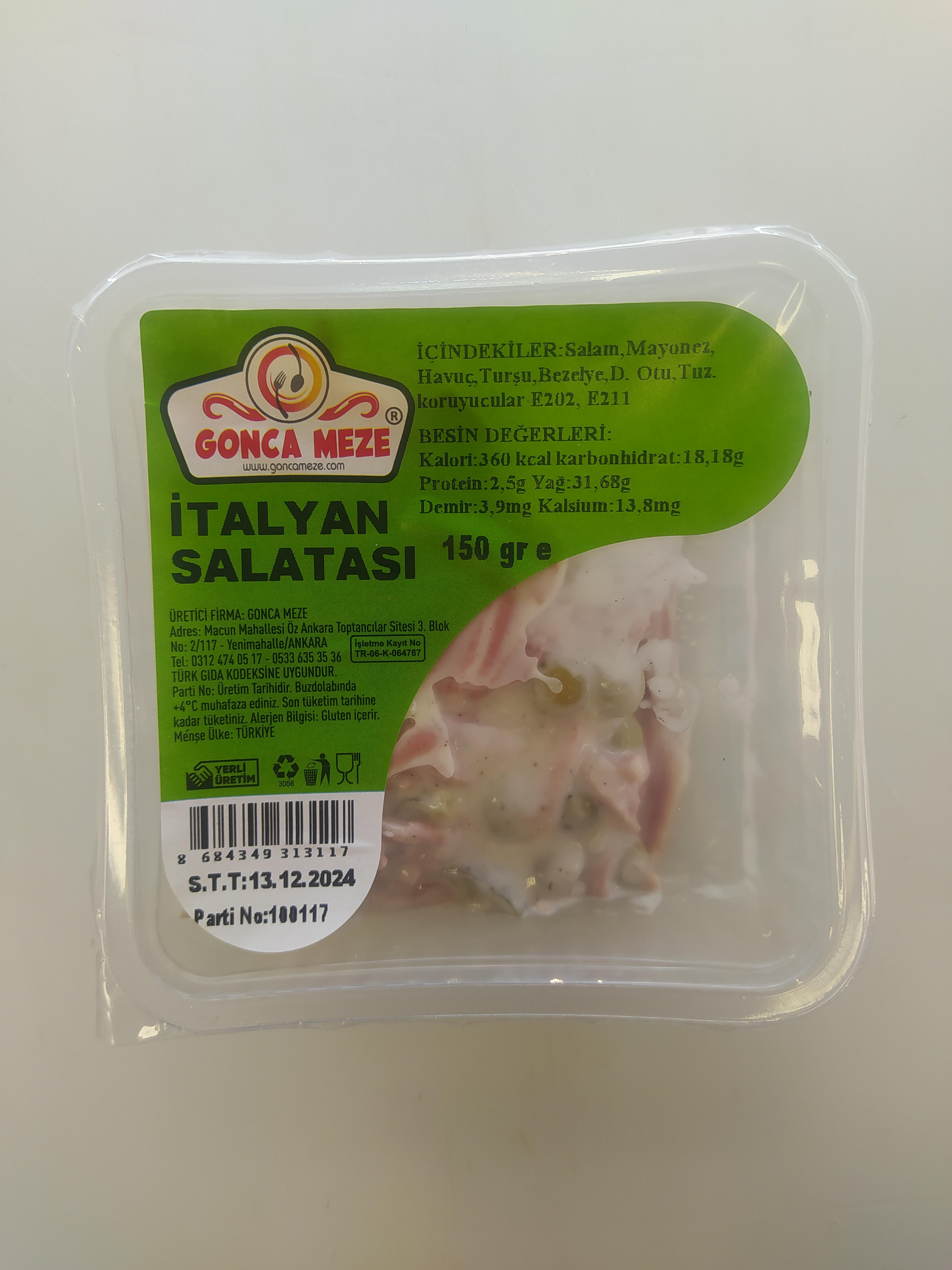 GONCA MEZE İTALYAN SALATASI 150 GR