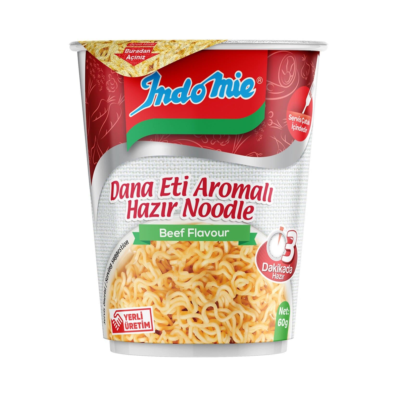 INDOMİE BARDAK 60 GR DANA ETİ ÇEŞNİLİ 