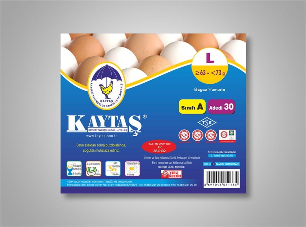 KAYTAŞ YUMURTA 30 LU BEYAZ L