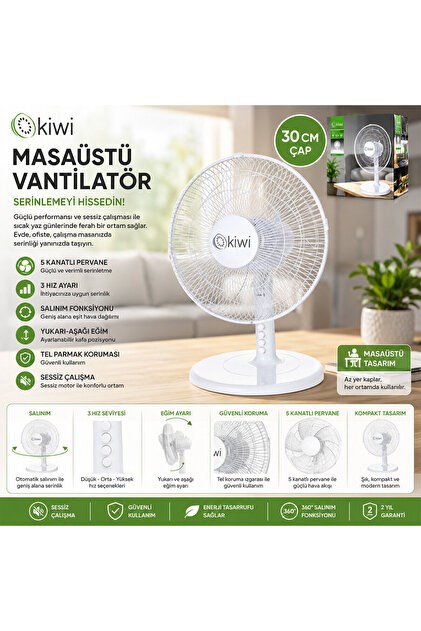 KİWİ 7625 MASAÜSTÜ VANTİLATÖR