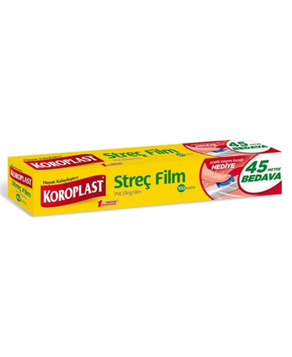 KOROPLAST STREÇ FİLM 100 MT KESME APARATI HEDİYELİ