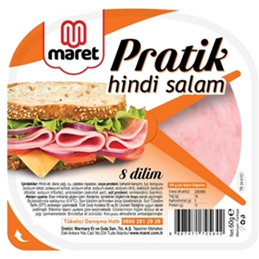 MARET PRATİK HİNDİ SALAM 60 GR